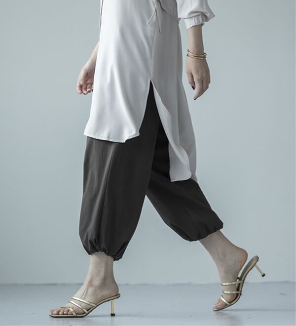 BELLUNA（ベルーナ）の「麻調素材レイヤード風ロングシャツ（シャツワンピース）」｜詳細画像