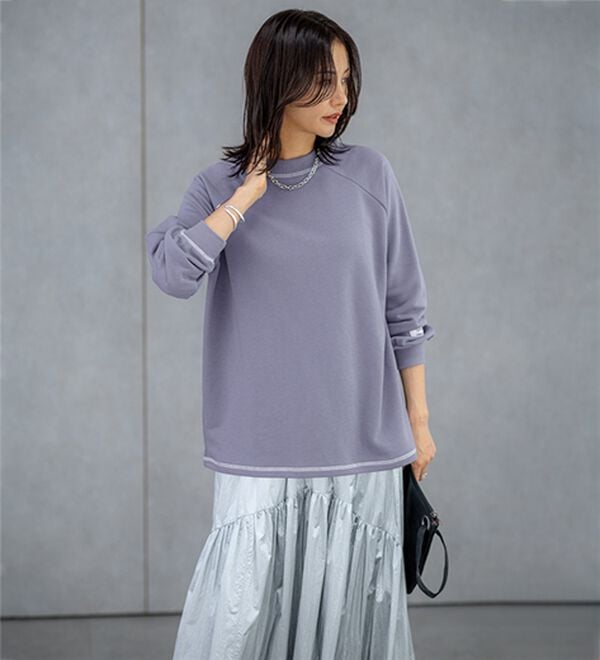 BELLUNA（ベルーナ）の「華奢見せ！しっかり綿混裏毛素材トレーナー（トレーナー・スウェット）」｜詳細画像