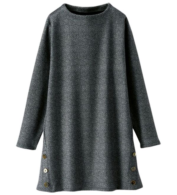 BELLUNA（ベルーナ）の「裏ベロアサイドボタン使いチュニック（チュニック）」｜詳細画像