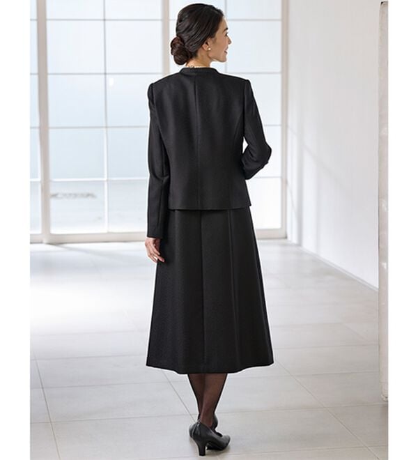 BELLUNA（ベルーナ）の「北陸幾何柄ジャカードワンピースアンサンブル（ブラックフォーマル（喪服・礼服））」｜詳細画像