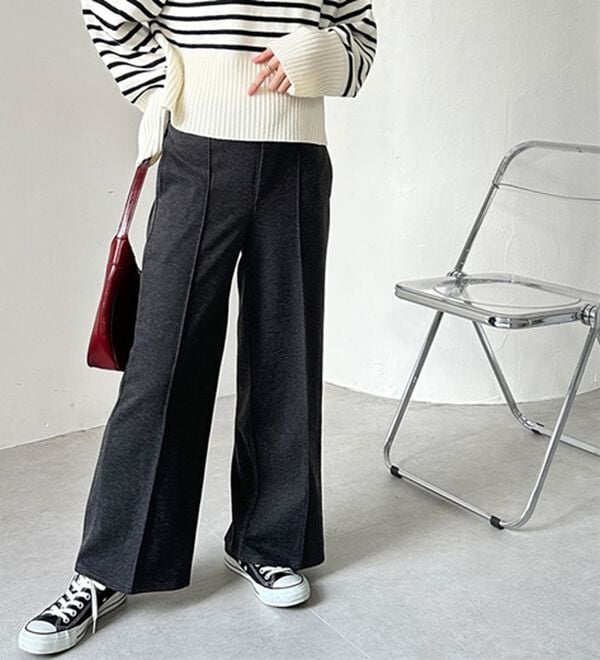 GeeRA（ジーラ）の「美脚ストレッチセミワイドパンツ（ワイドパンツ・ガウチョ）」｜詳細画像