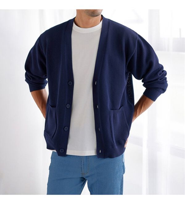 「涼感・軽量サマーカーディガン（メンズカーディガン）」｜詳細画像