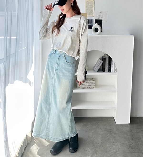 GeeRA（ジーラ）の「ハートデザイン刺繍ロンＴ（カットソー）」｜詳細画像