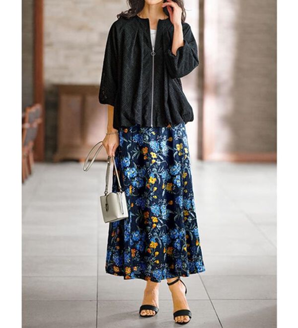 BELLUNA（ベルーナ）の「幾何柄レースバルーンシルエットブルゾン（その他ジャケット）」｜詳細画像