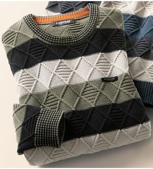 「＜ダンロップ・リファインド＞綿ライクモールセーター（メンズニット・セーター）」｜カーキ