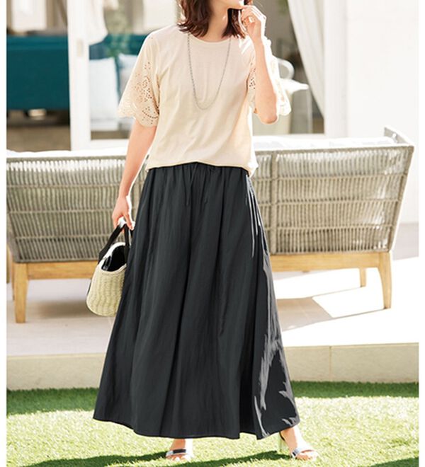 「【２色組】袖レースの体型カバーチュニック（チュニック）」｜詳細画像