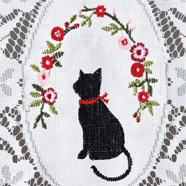 「刺しゅう入りレースのれん（のれん・間仕切り・カフェカーテン）」｜詳細画像