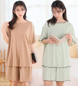 A HAPPY MARILYN（アハッピーマリリン）の「【Ｌ～８Ｌ】タイプが選べる！さらっとろルームウェアセット（パジャマ・ルームウェア）」｜詳細画像