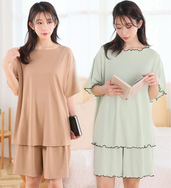 A HAPPY MARILYN（アハッピーマリリン）の「【Ｌ～８Ｌ】タイプが選べる！さらっとろルームウェアセット（パジャマ・ルームウェア）」｜詳細画像