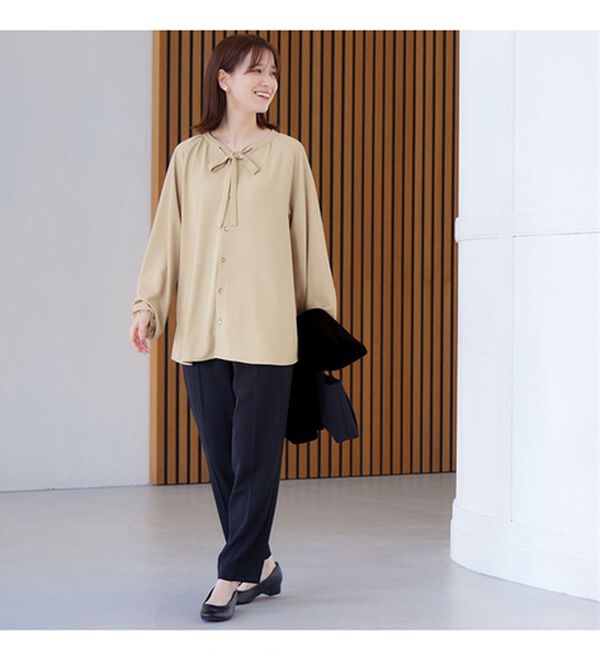 Viola e Viola（ヴィオラ エ ヴィオラ）の「【多機能付】細リボンブラウスチュニック（チュニック）」｜詳細画像