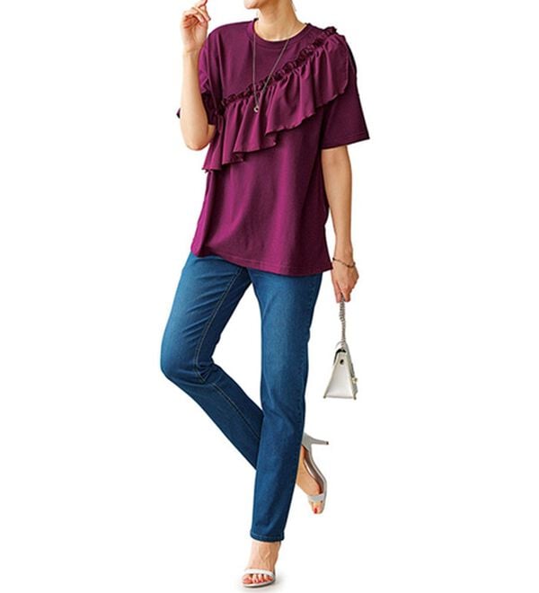 BELLUNA（ベルーナ）の「ヒンヤリ冷感！ライトオンスジーンズ（フルレングスパンツ）」｜詳細画像