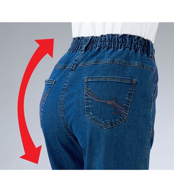 ルフラン（ルフラン）の「【３本組】配色ステッチ柔らかワイドデニム（ワイドパンツ・ガウチョ）」｜詳細画像