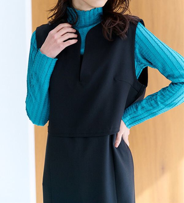 RANAN（ラナン）の「機能付！ベスト&times;キャミワンピースアンサンブル（その他ワンピース）」｜詳細画像