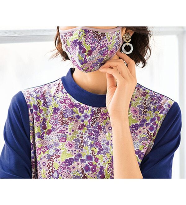 VINNO（ヴィノ）の「リバティプリント・異素材切替チュニック（チュニック）」｜詳細画像