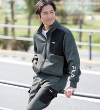 「＜フィラ＞裏ブロックフリース杢調アクティブスーツ（メンズスポーツウェア（トップス））」