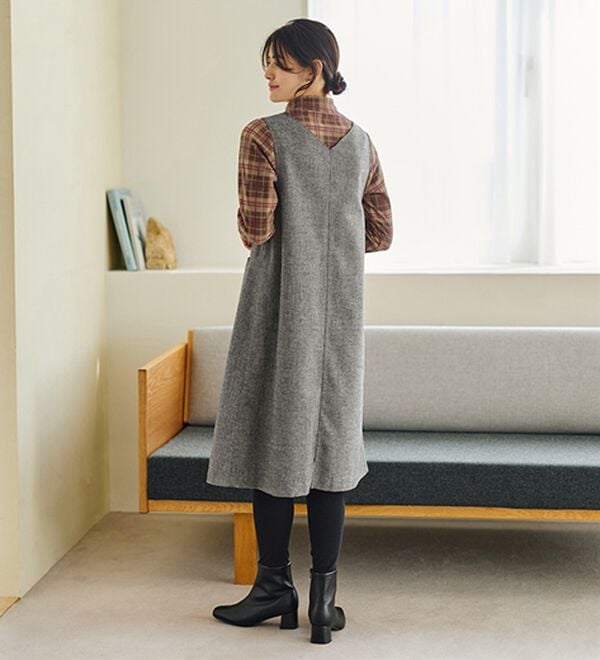 LAVIENNE（ラヴィエンヌ）の「【薄いのに暖かい】薄手ストレッチフリースのプリントハイネック長袖（ニット・セーター）」｜詳細画像