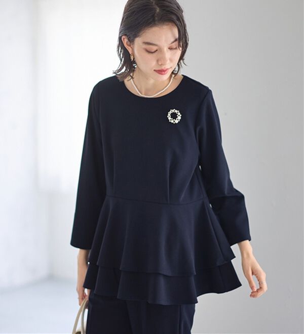 GeeRA（ジーラ）の「【2点セット】ペプラムティアードブラウスセットアップ（その他スーツ）」｜詳細画像