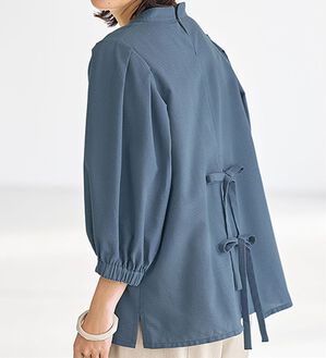 BELLUNA（ベルーナ）の「サッカー調素材袖ボリュームブラウス（ブラウス）」｜詳細画像