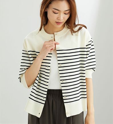 BELLUNA（ベルーナ）の「【快適Ｌａｂ．】洗える！軽い！５分袖ニットカーディガン（ニットカーディガン）」