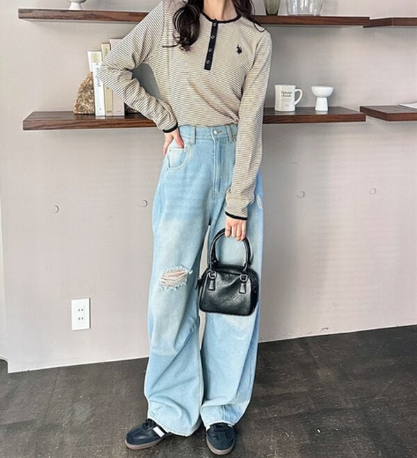 GeeRA（ジーラ）の「【U.S.POLOASSN】ワッフルヘンリーネックカットソー（カットソー）」｜詳細画像