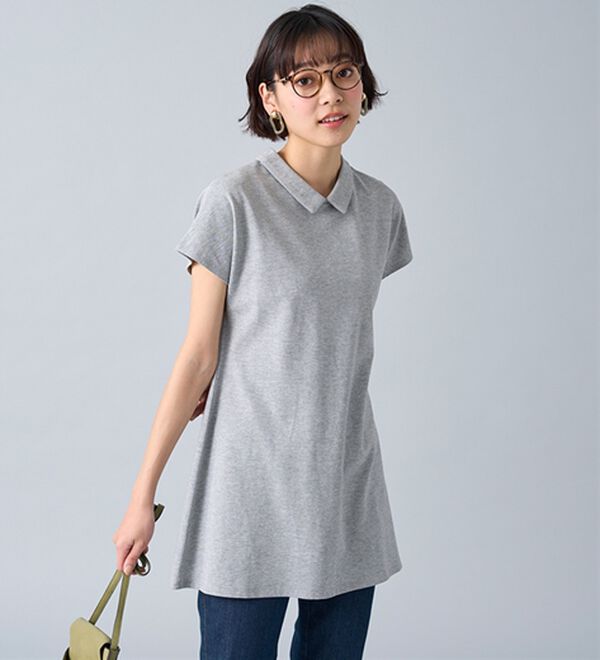 BELLUNA（ベルーナ）の「ヒンヤリ！綿１００％かのこポロチュニック（チュニック）」｜詳細画像