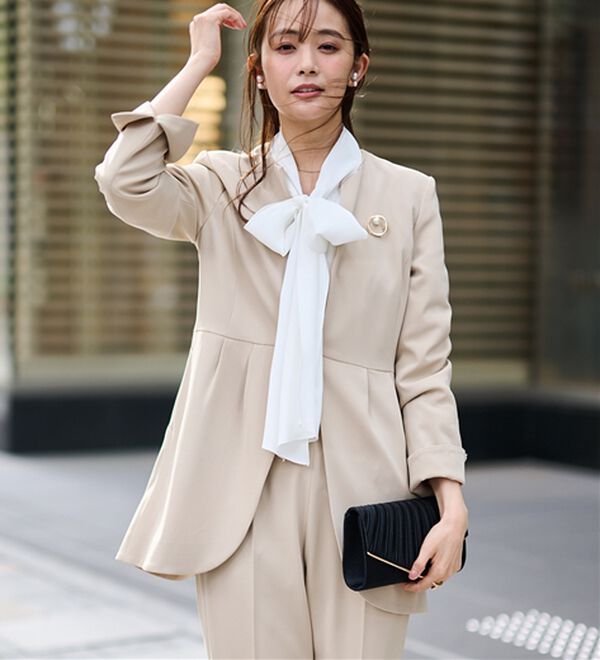 RANAN（ラナン）の「＜２点セット＞ラウンドヘムジャケットセットアップ（パンツスーツ）」｜詳細画像