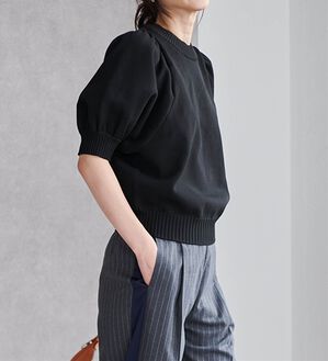 RANAN（ラナン）の「ボリュームパフスリーブニットトップス（ニット・セーター）」｜ブラック
