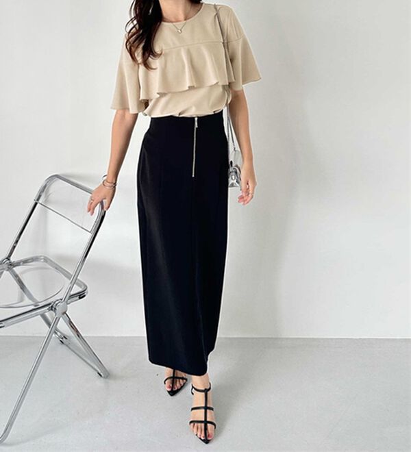 GeeRA（ジーラ）の「ラッフルフリルフレアースリーブＴブラウス（ブラウス）」｜詳細画像