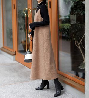 RANAN（ラナン）の「プードルファーキャミワンピース（その他ワンピース）」｜ベージュ