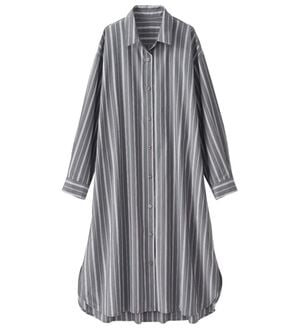 BELLUNA（ベルーナ）の「＜ＳＯＬＯＴＥＸ（Ｒ）＞ストレッチシャツワンピース（シャツワンピース）」｜チャコールストライプ