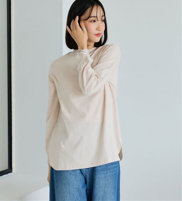 BELLUNA（ベルーナ）の「綿１００腰まわりゆったりリブデザインチュニック（カットソー）」｜詳細画像