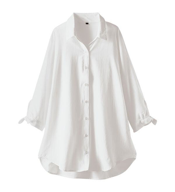 BELLUNA（ベルーナ）の「イージーケア！袖リボンシャツチュニック（チュニック）」｜詳細画像