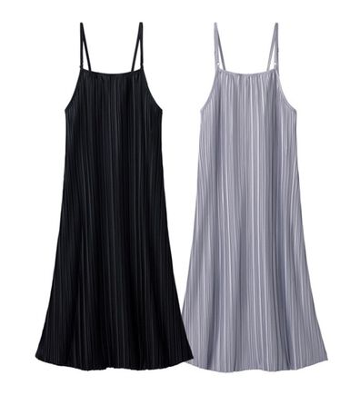 「【２色組】大人かわいい！プリーツワンピ（パジャマ・ルームウェア）」