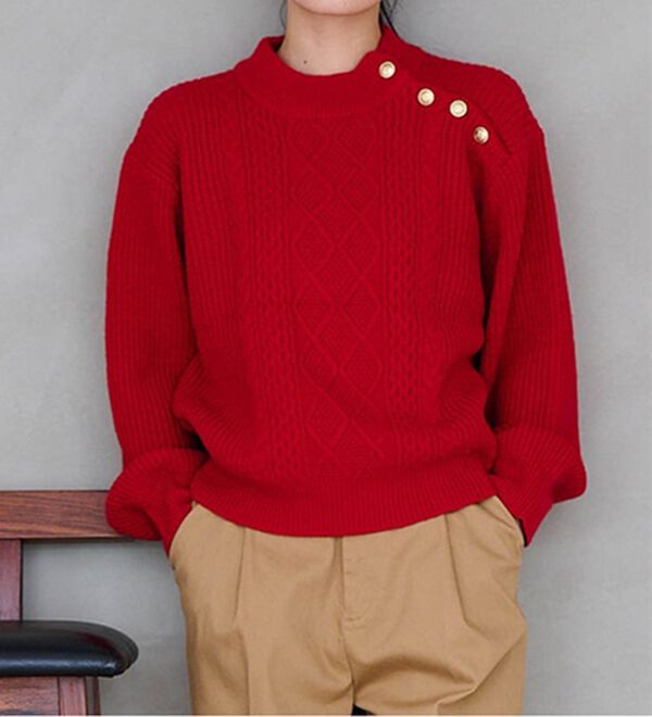 RANAN（ラナン）の「メタルボタンケーブルニット（ニット・セーター）」｜詳細画像