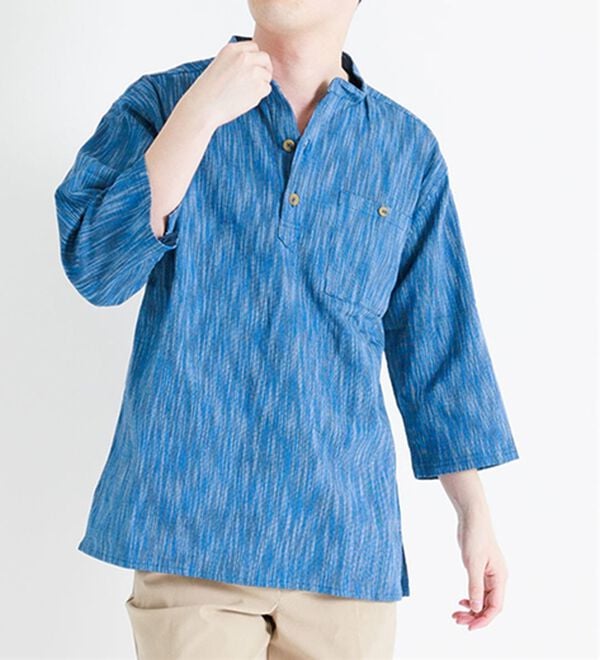 「ざっくり木綿のゆったりリラックスシャツ（メンズシャツ）」｜詳細画像