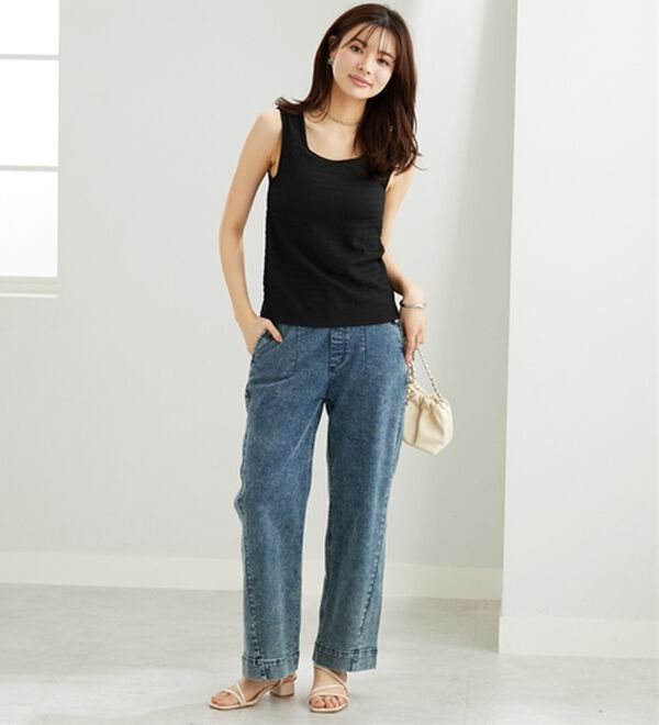 BELLUNA（ベルーナ）の「ジャカード素材カップ付タンクトップ（タンクトップ・キャミソール）」｜詳細画像