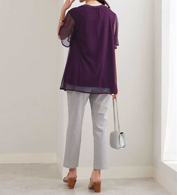 BELLUNA（ベルーナ）の「ふわり涼やか！チュール重ねチュニック（チュニック）」｜詳細画像