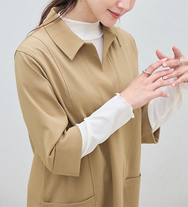 BELLUNA（ベルーナ）の「なめらかポンチ素材衿付きチュニック（チュニック）」｜詳細画像