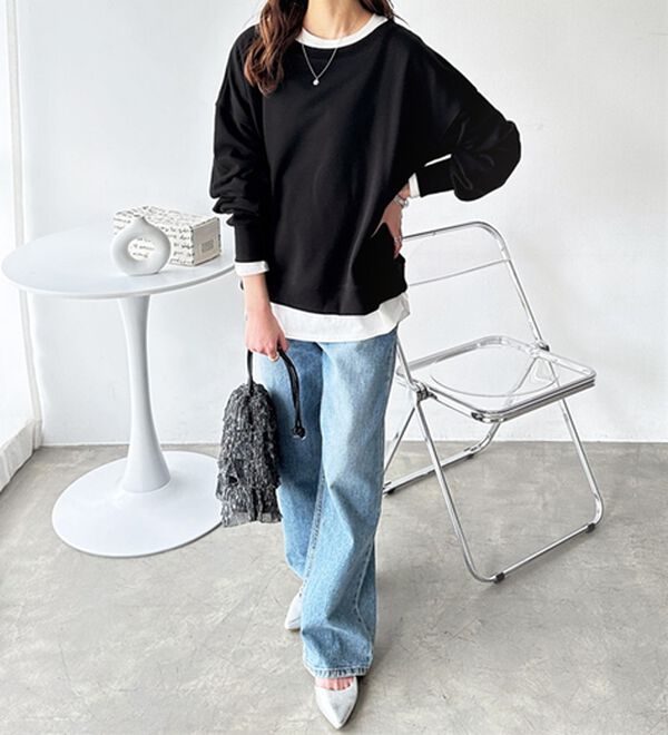 GeeRA（ジーラ）の「着回し自在！柔らか裏毛スウェット（カットソー）」｜詳細画像