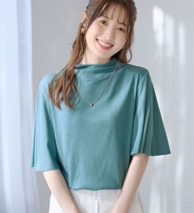 alotta（アロッタ）の「上品フレアー袖リブＴシャツ（カットソー）」
