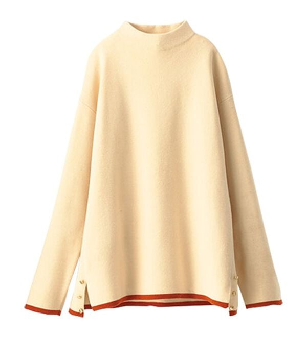 BELLUNA（ベルーナ）の「金ボタン使い配色ニットプルオーバー（ニット・セーター）」｜詳細画像