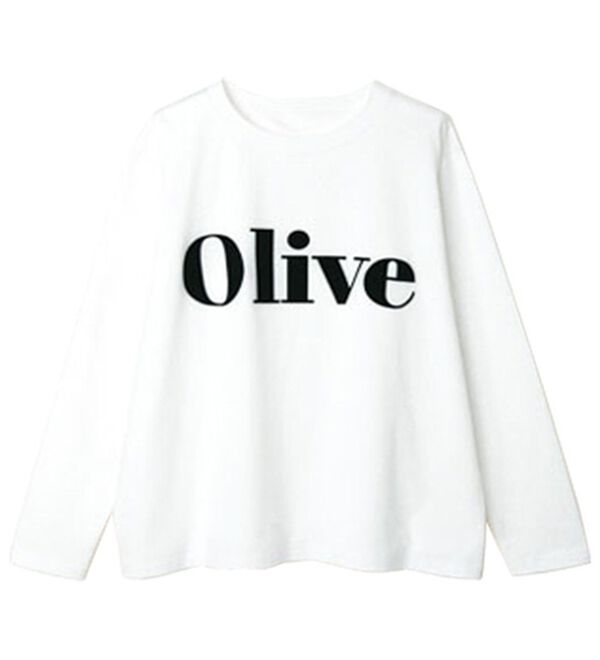 RANAN（ラナン）の「フロッキープリントロゴＴシャツ（Tシャツ）」｜オフホワイト(OLIVE)