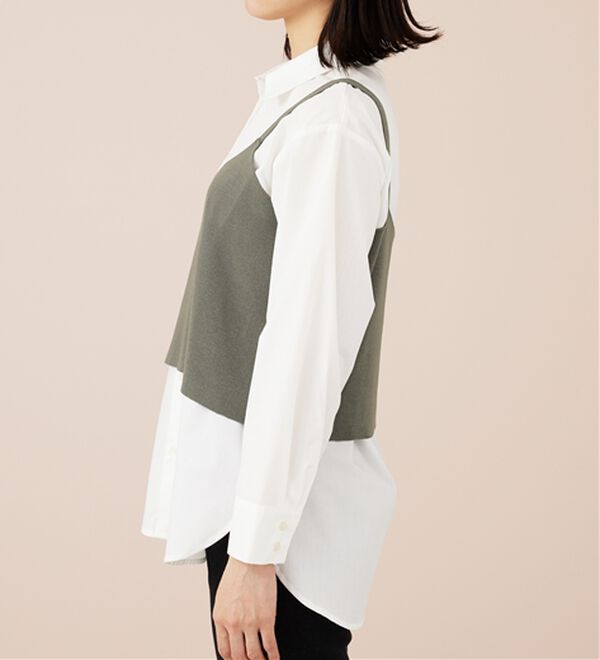 BELLUNA（ベルーナ）の「ニットビスチェ&times;シャツアンサンブル（アンサンブル）」｜詳細画像