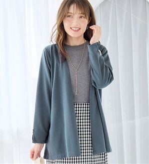 alotta（アロッタ）の「リップル素材着流しカーディガン（その他カーディガン）」｜スモーキーブルー