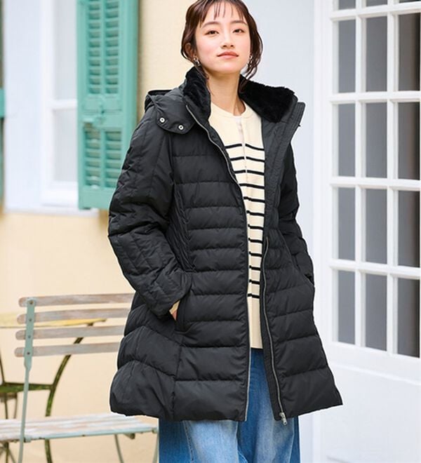 BELLUNA（ベルーナ）の「細見え！フレンチダウン使いロング丈コート（ロングコート）」｜詳細画像