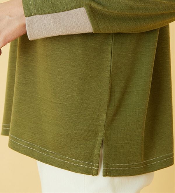 BELLUNA（ベルーナ）の「しっとり素材配色デザインプルオーバー（カットソー）」｜詳細画像