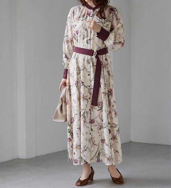 RANAN（ラナン）の「レトロフラワーシャツワンピース（プリントワンピース）」｜詳細画像