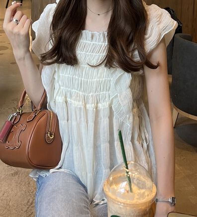 GeeRA（ジーラ）の「フリルシャーリングブラウス（ブラウス）」