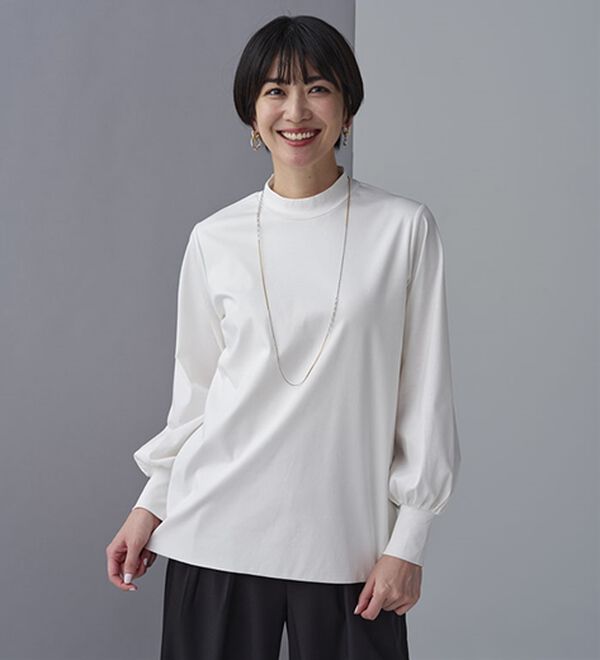 BELLUNA（ベルーナ）の「艶やかコットン１００％プルオーバー（カットソー）」｜詳細画像