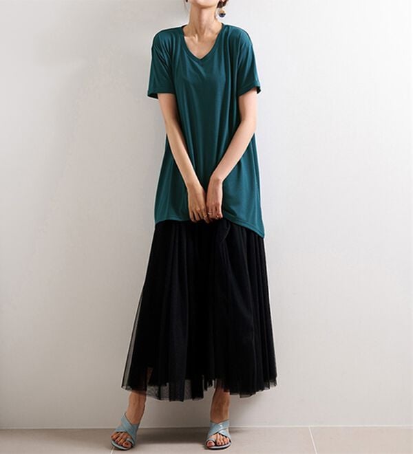 RANAN（ラナン）の「ひんやり！レディゆるシルエットＴシャツ（カットソー）」｜詳細画像